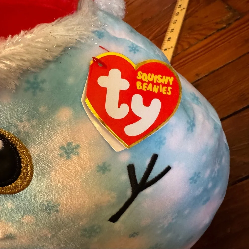Ty Squishy Beanies FLECK The Snowman NWT Plush Pillow